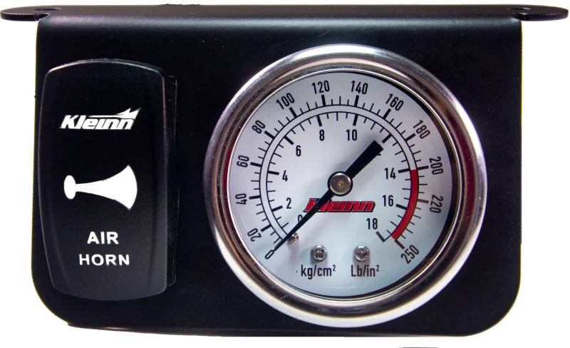Kleinn Panel Mounted 160 PSI Gauge w/ an Illuminated WHITE Momentary Rocker Switch