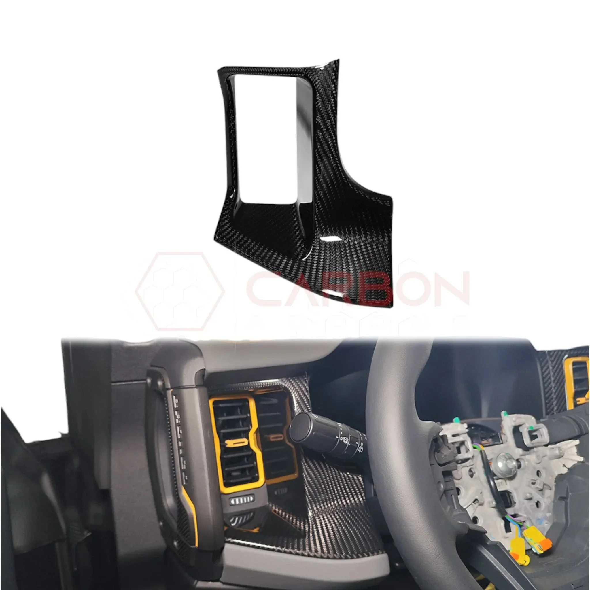 Real Carbon Fiber Left Driver Side Dash AC Vent Trim Cover For 2021+ Ford Bronco
