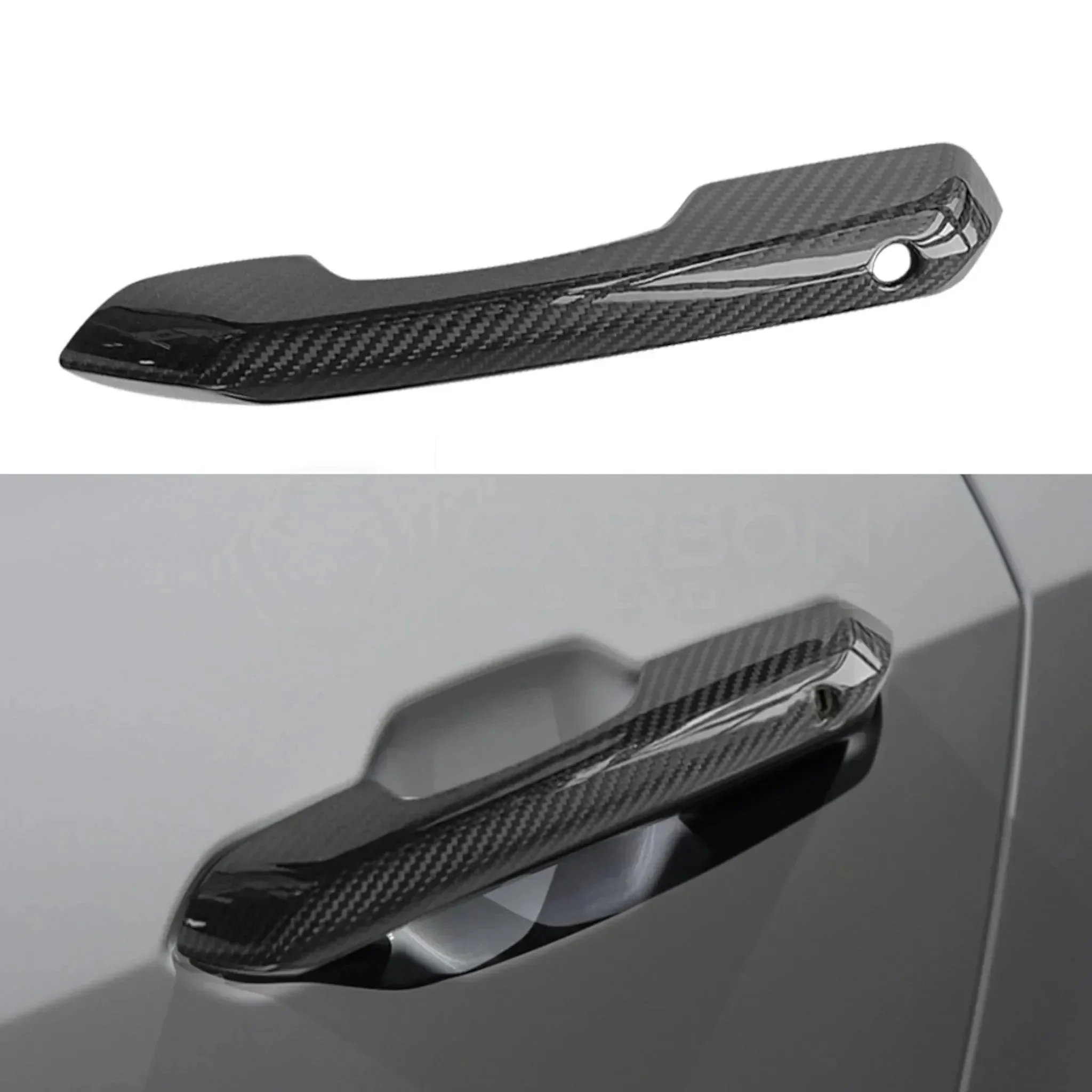 Real Carbon Fiber Exterior Door Handle Covers for 2024+ Ford Mustang