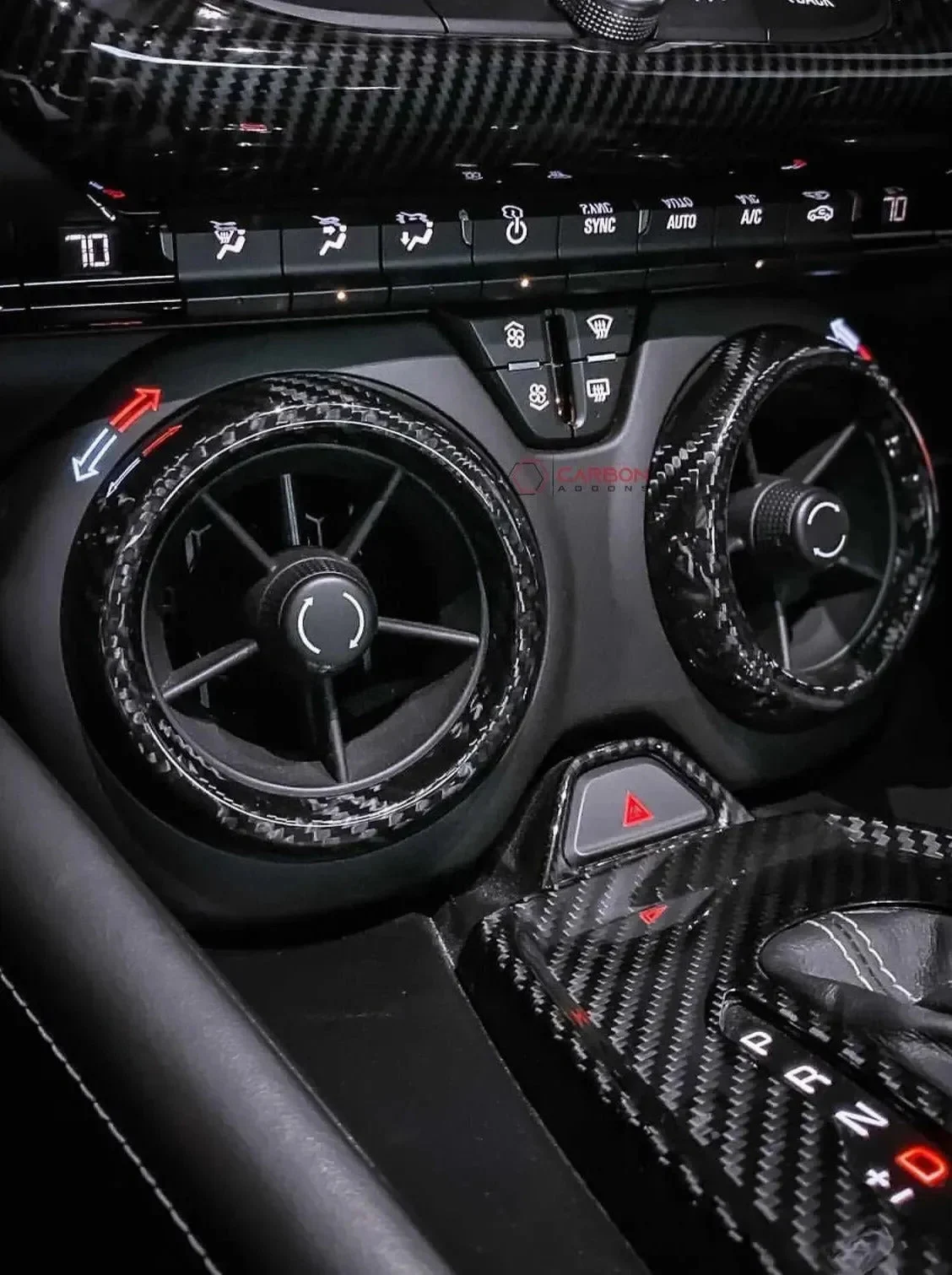 2016-2024 Camaro Carbon Fiber Center Console AC Vent Covers