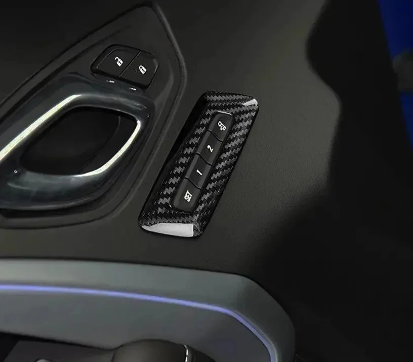 2016-2024 Camaro Real Carbon Fiber Memory Seat Button Trim Cover