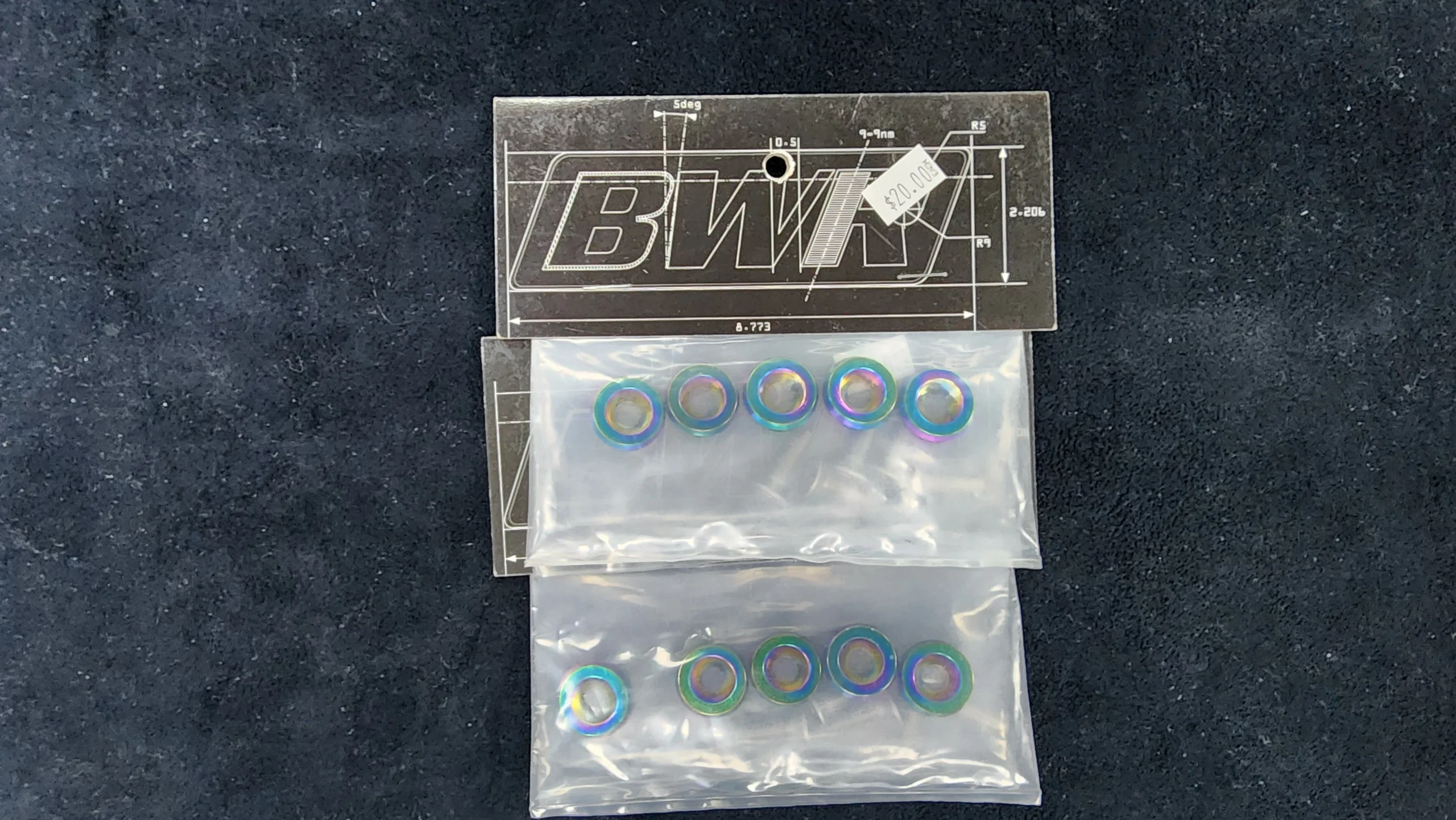 Blackworks 5 bolt washer kit Neo-Chrome