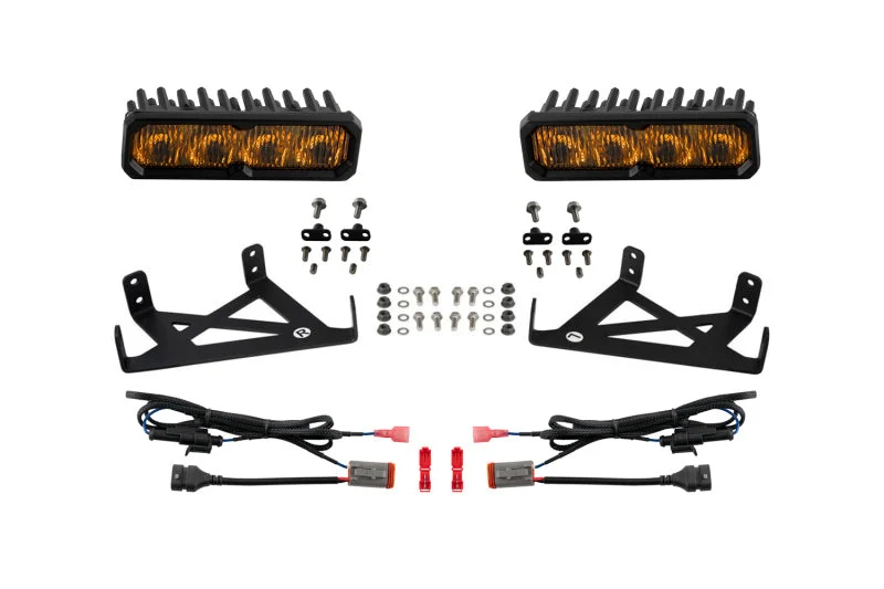 Diode Dynamics 2020-2022 Ford F-250 Super Duty F250 Fog SS6 Sport LED Kit Yellow 3000K