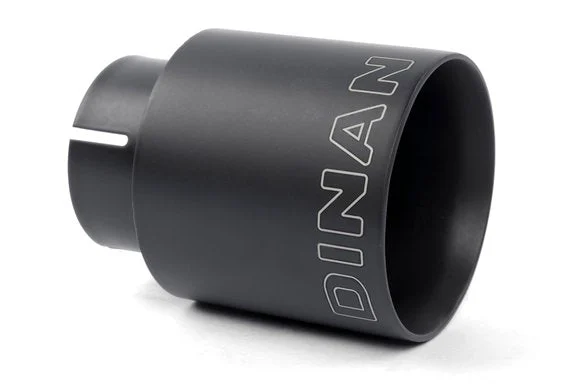 Dinan Double-Walled 4" Clamp-On Exhaust Tip (Black Ceramic) Black - 4" Outlet, 2.75" Inlet