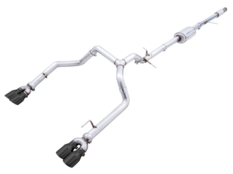 AWE Tuning 4th Gen GM 1500 5.3L 0FG Cat-Back Split Rear Exit (w/ Bumper Cutouts) - Quad Diamond Tips