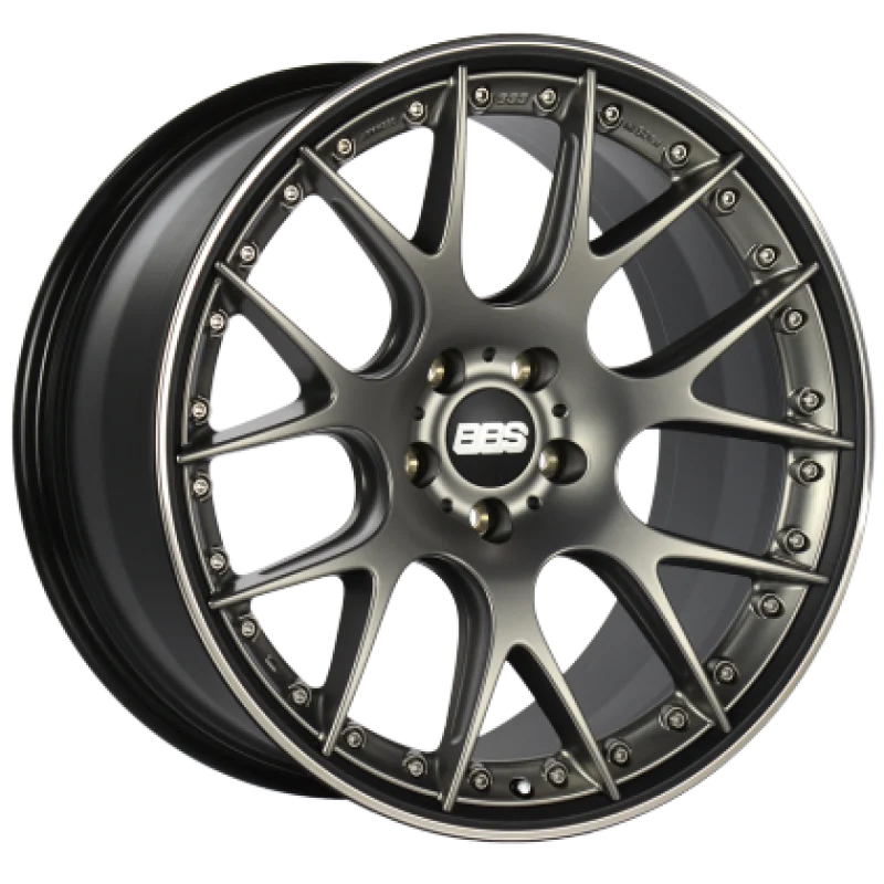 BBS CH-RII 22x11.5 5x112 ET38 Satin Platinum Center Black Lip SS Rim Protector Wheel - 82mm PFS Req.