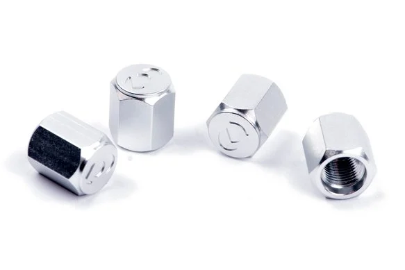 Dinan Valve Stem Caps Silver / Aluminum
