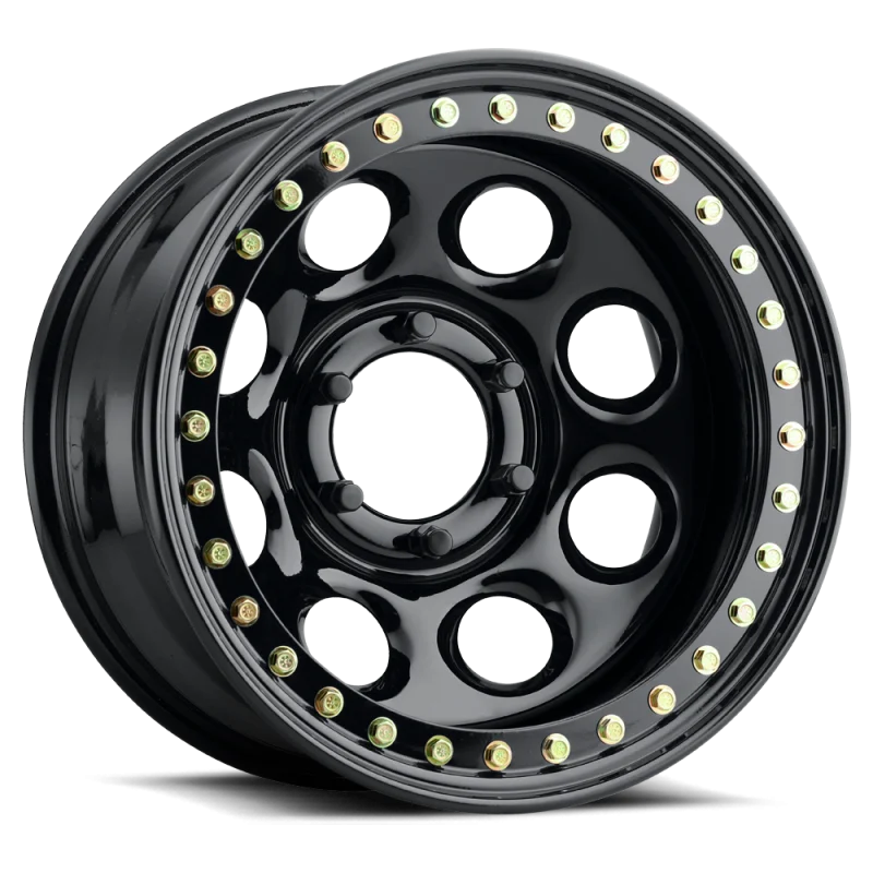 Raceline RT81 Rock 8 17x8in / 6x139.7 BP / -25mm Offset / 107.95mm Bore - Gloss Black Beadlock Wheel