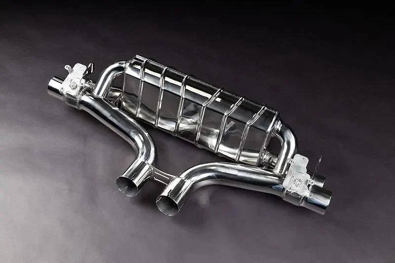 Porsche 536.1/2 Cayenne V8TT - Valved Exhaust, MidSilencer Spare + Carbon Tips (OE Actuators)