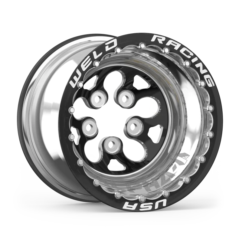 Weld Alpha-1 15x12 / 5x4.75 BP / 5in. BS Black Wheel - Black Double Beadlock MT