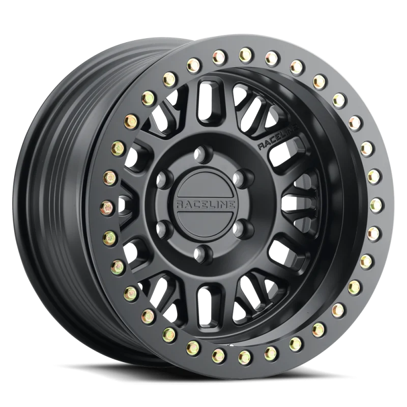 Raceline RT951B Ryno 17x9in / 8x165.1 BP / -12mm Offset / 130.81mm Bore - Satin Black Beadlock Wheel