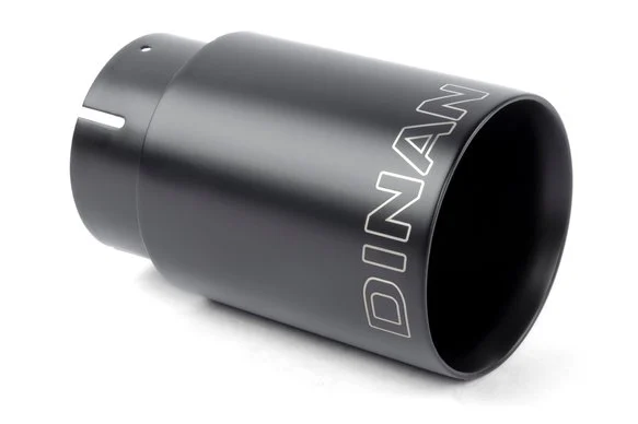 Dinan Double-Walled 4" Clamp-On Exhaust Tip (Black Ceramic) Black - 4" Outlet, 3.25" Inlet
