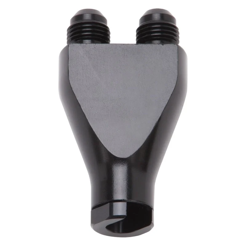 Russell Performance Billet Y-Block Adapter 3/8in SAE Quick Disconnect (2) -6AN Male Flare Black