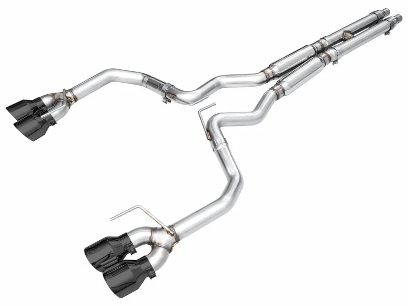 AWE 2024 Ford Mustang Dark Horse S650 RWD Track Edition Cat-Back Exhaust w/ Quad Diamond Black Tips