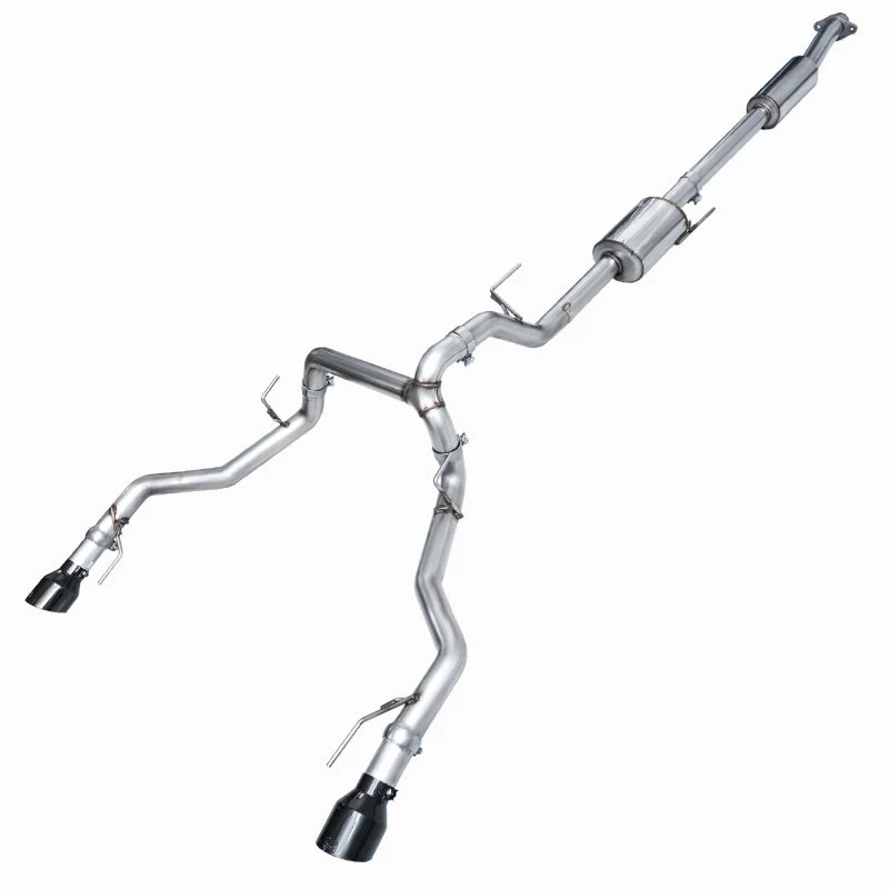 AWE Tuning 2021+ Ford F-150 Tremor (w/ Bumper Cutouts) 0FG Resonated Cat-Back - Diamond Black Tips