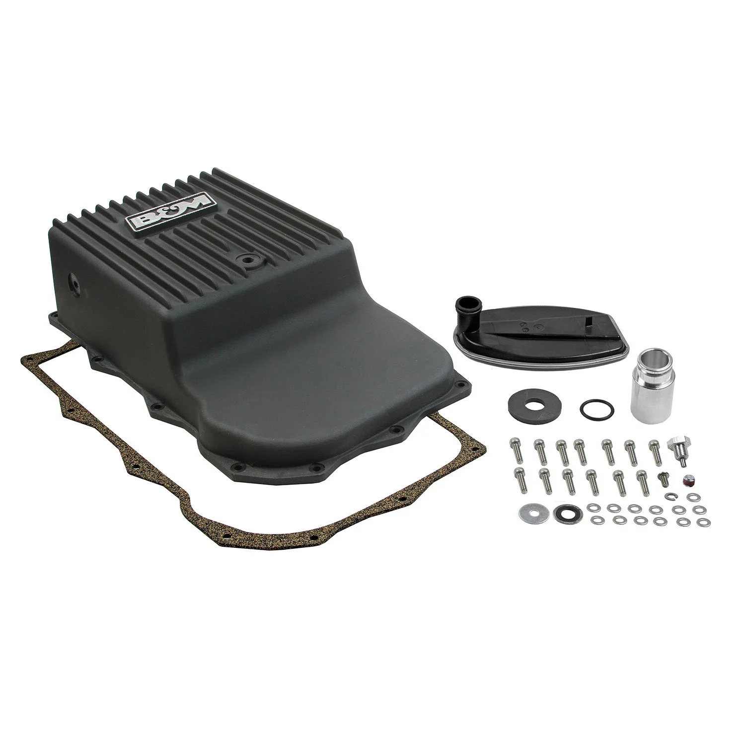 B&M Hi-Tek Deep Heavy Duty Transmission Pan - ZF 845RE/850RE/8HP70/8HP75 - Black
