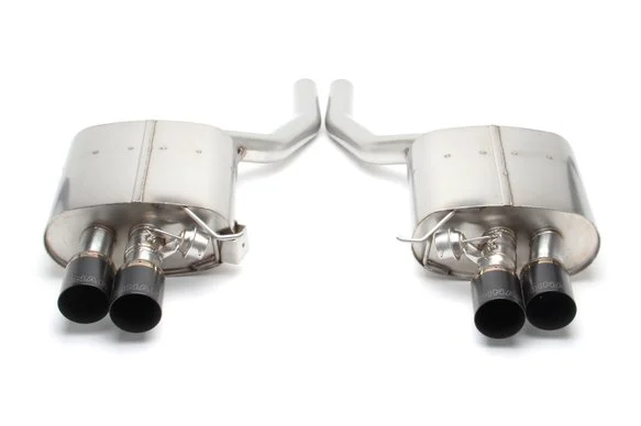 Dinan Free Flow Axle-Back Exhaust - 2011-2016 BMW 550i Stainless Steel - Black Tips - F10