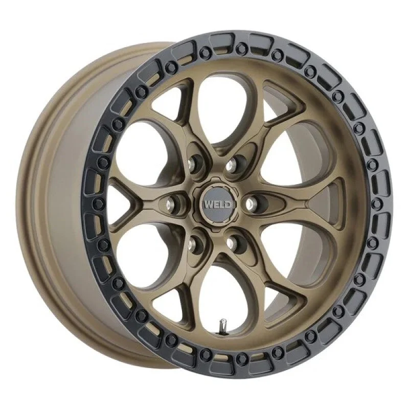 Weld W106 Ledge 6 17x9 / 6x139.7 BP / -12 Offset / 4.5 BS / 106.1 Bore Satin Bronze/Satin Black Ring