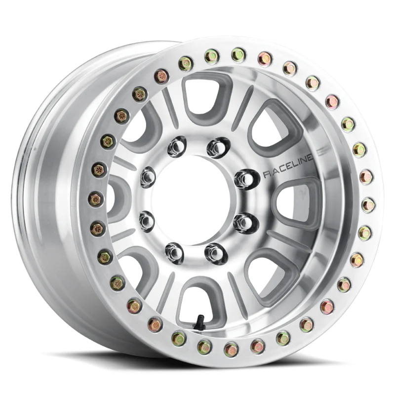 Raceline RT233 Monster 17x9.5in / 5x114.3 BP / -32mm Offset / 83.82mm Bore - Machined Beadlock Wheel