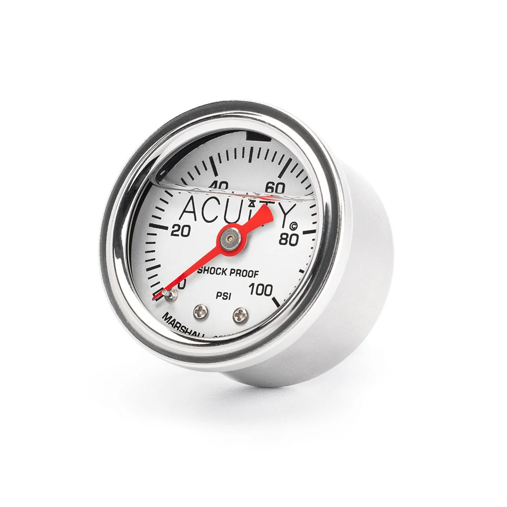 100 PSI Fuel Pressure Gauge in Polished Stainless Finish