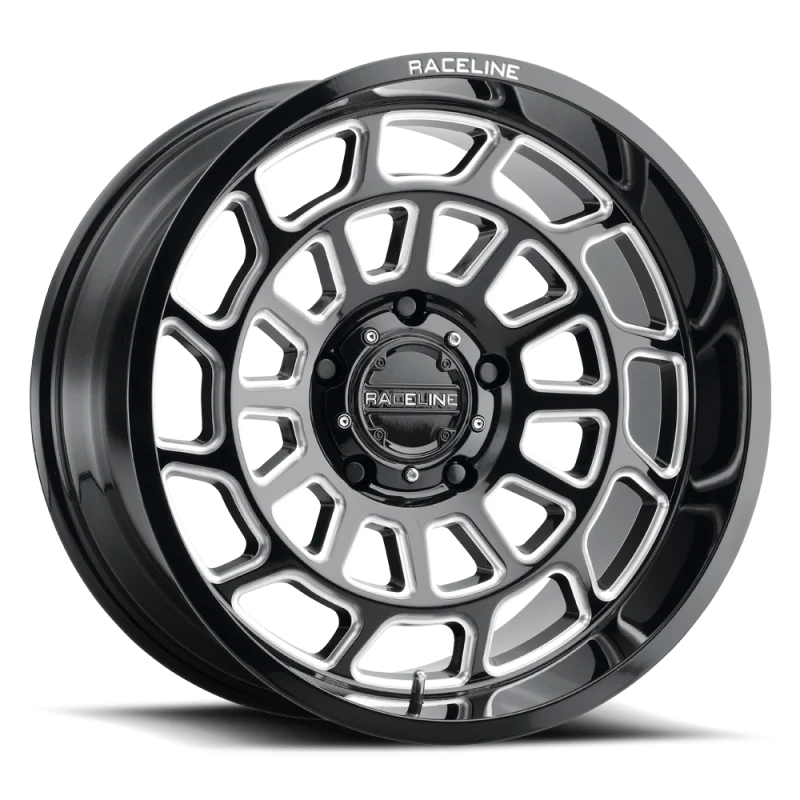 Raceline 955M Warp 20x10in / 8x165.1 BP / -19mm Offset / 125.2mm Bore - Satin Black & Milled Wheel