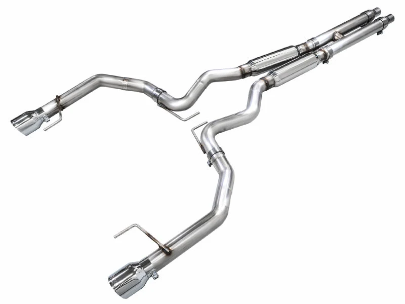 AWE 2024 Ford Mustang GT Fastback S650 RWD Track Edition Cat-Back Exhaust w/ Dual Chrome Silver Tips