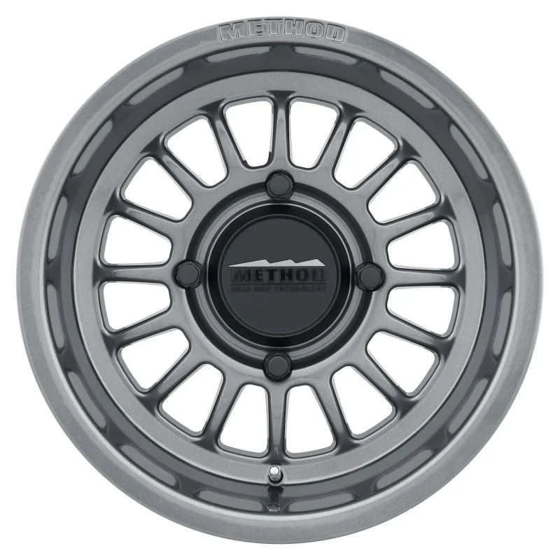 Method MR411 Bead Grip 15x7 / 5+2/38mm Offset / 4x136 / 106.25mm CB Gloss Titanium Wheel