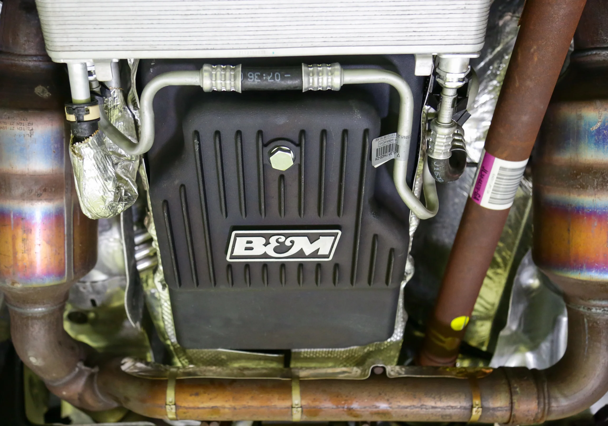 B&M Hi-Tek Heavy-Duty Deep Transmission Pan -  Ford 10R80 - Aluminum - Black
