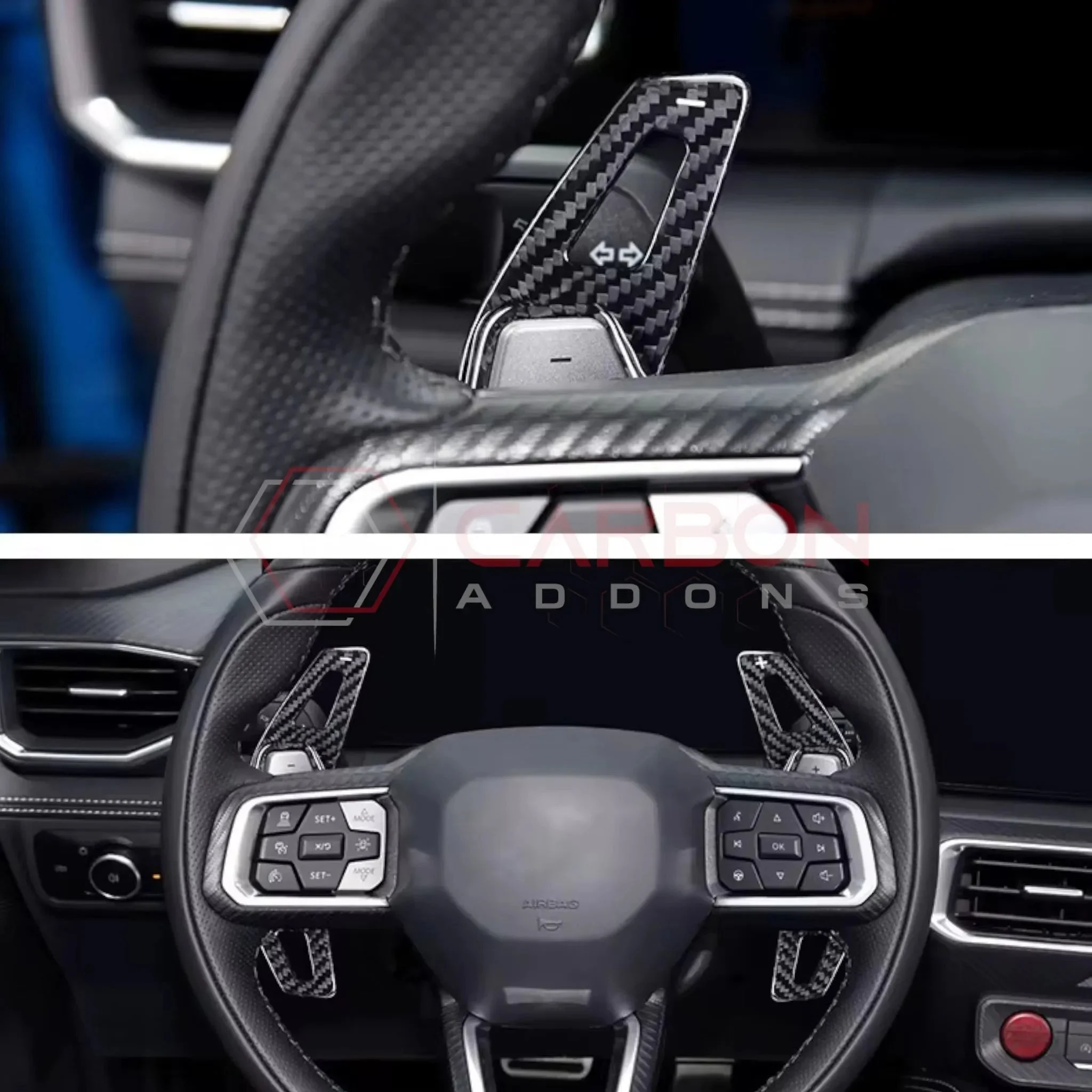 Real Carbon Fiber Paddle Shifter Extensions for 2024+ Ford Mustang