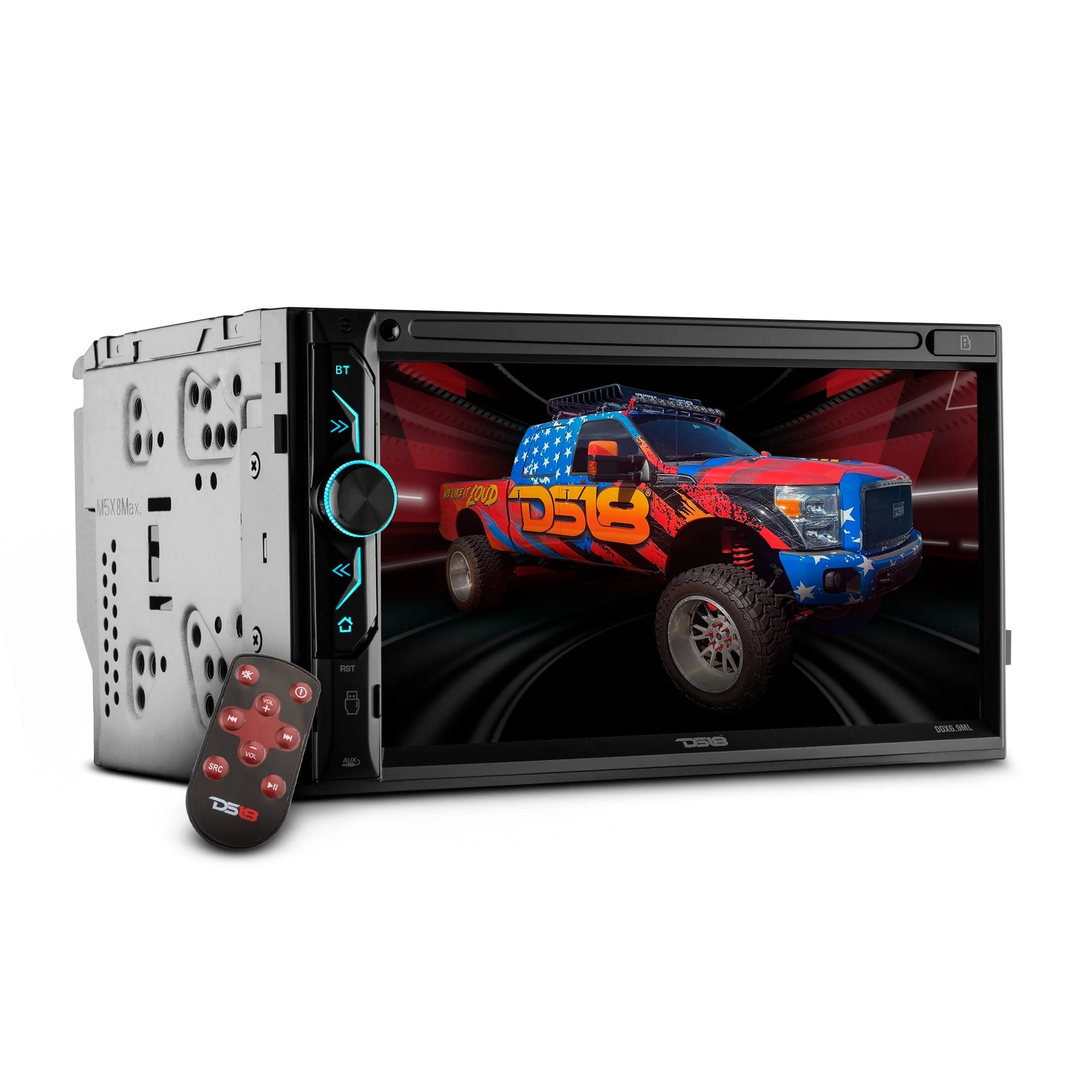 6.9" Touchscreen Double-DIN Headunit with DVD, Bluetooth, USB and Mirror Link
