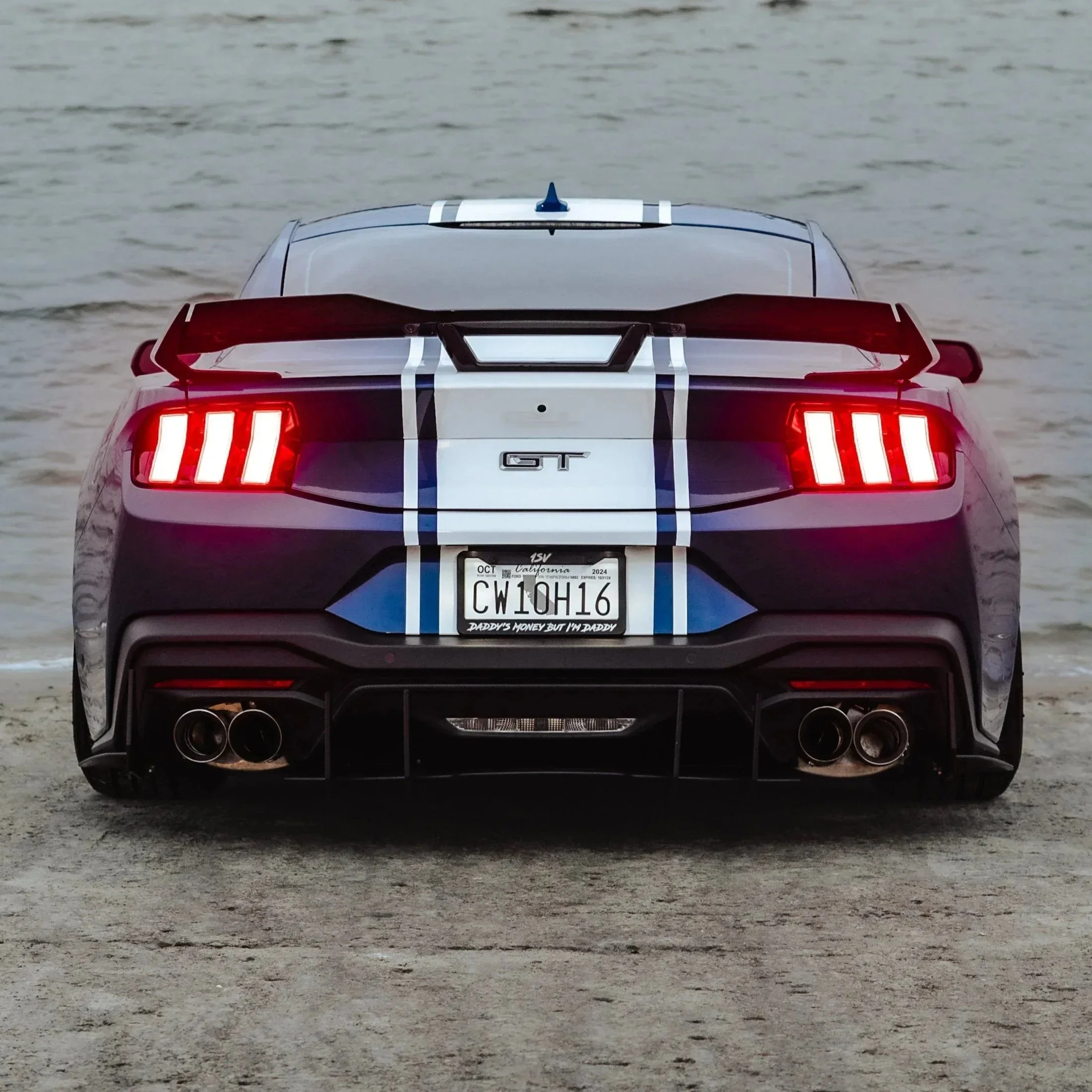 Stealth-Style Rear Diffuser for 2024+ Ford Mustang GT Performance Pack (Quad Tip)