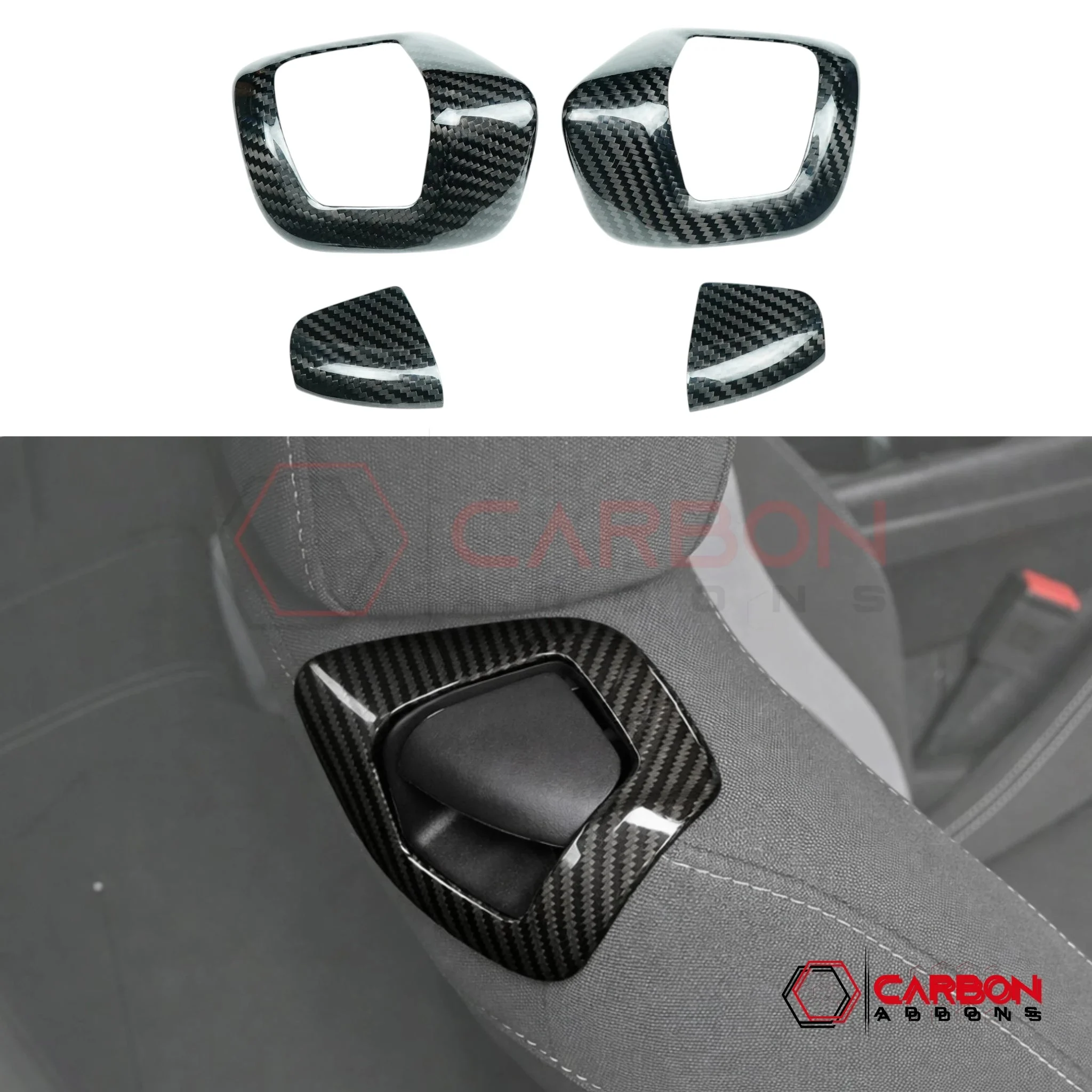 2016–2024 Chevrolet Camaro Real Carbon Fiber Seat Release Lever Trim & Handle Covers