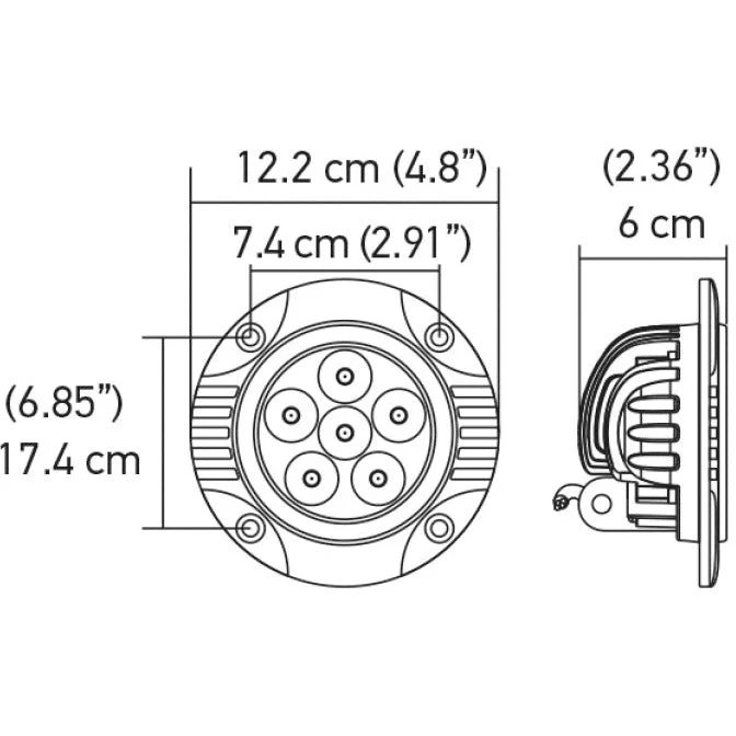 Hella Value Fit 90mm 6 LED Light - FLSH Off Road Spot Light