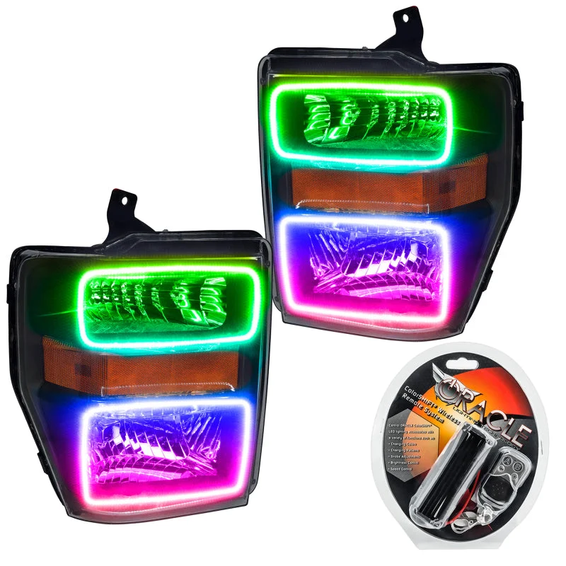 Oracle 08-10 Ford F250/350 LED HL - Black - ColorSHIFT