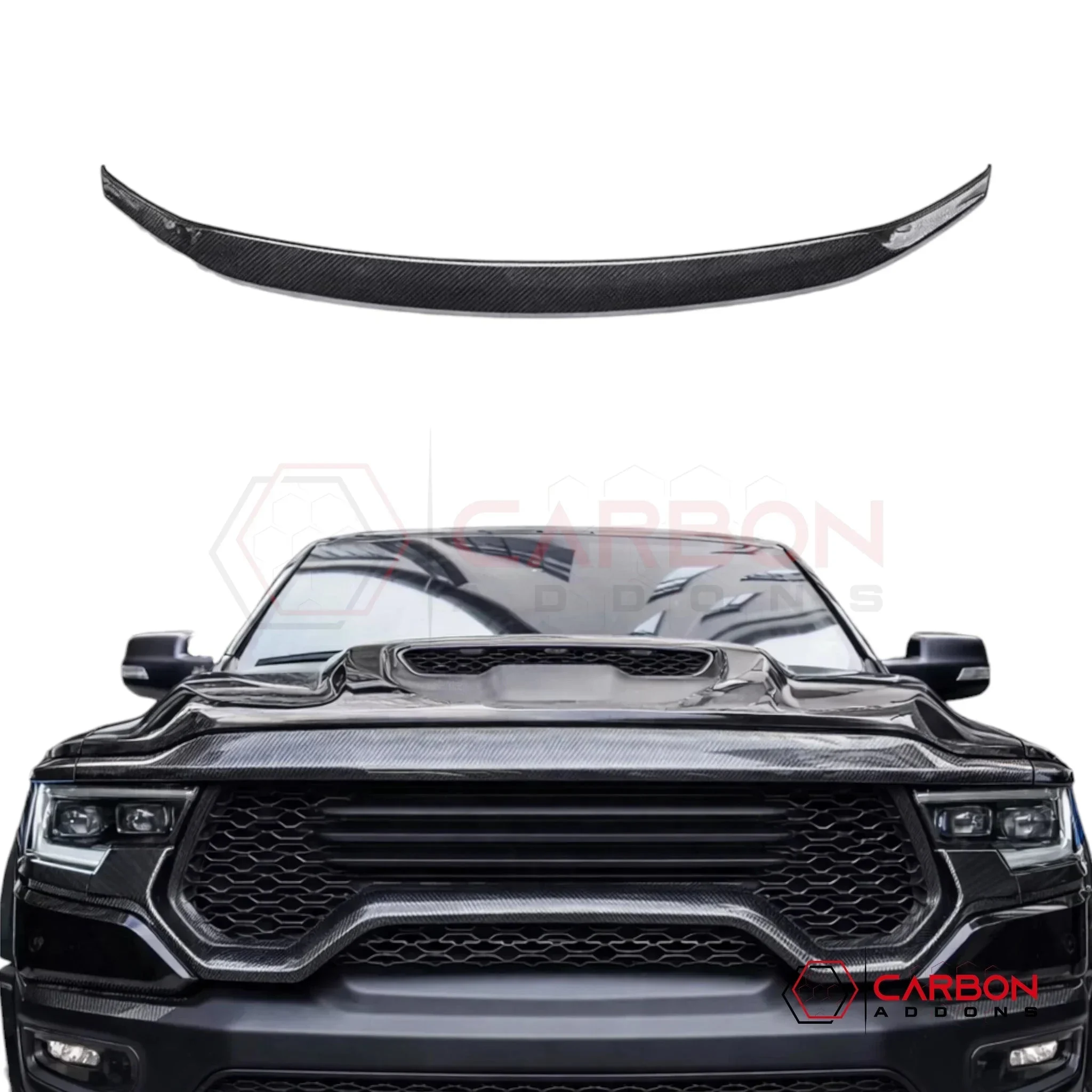 2021+ RAM TRX Real Carbon Fiber Upper Grille Cover