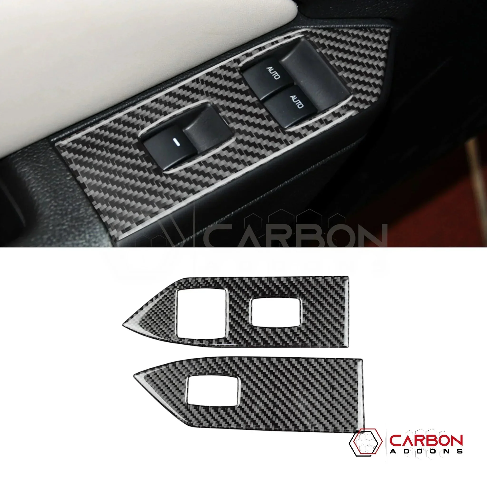 Real Carbon Fiber Window Switch Trim Overlay | Mustang 2005-2009