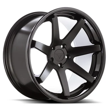 Ferrada Wheels FR1 Matte Black / Gloss Black Lip 22x9.5 5x112 ET15 66.56 Deep Concavity