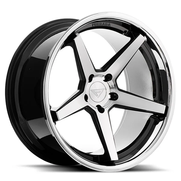 Ferrada Wheels FR3 Machine Black / Chrome Lip 22x9 5x130 ET42 71.6 Mid Concavity