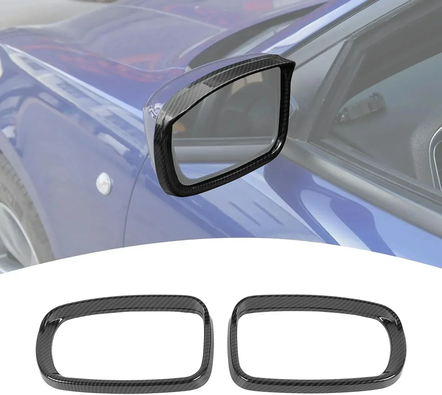 2011–2024 Dodge Charger / Chrysler 300 Carbon Fiber Side Mirror Rain Visor Eyebrow Covers – Real Dry Carbon Fiber (2pcs)