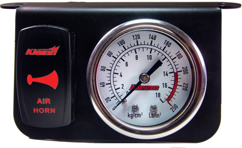 Kleinn Panel Mounted 160 PSI Gauge w/ an Illuminated RED Momentary Rocker Switch