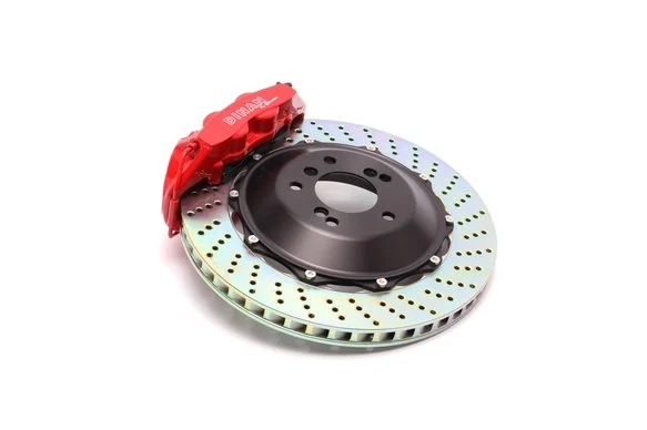 Dinan by Brembo Rear Brake Set - 2012-2021 BMW 2/3/4-Series Rear - Red Calipers - Drilled - F22/F23/F30/F31/F32/F33/F34/F36 w/ 2.0L & RWD