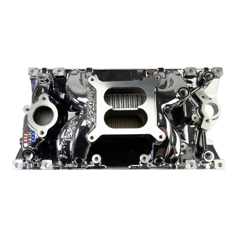 Edelbrock RPM Air-Gap Manifold for Small-Block Chevy Vortec - Chrome Plasma