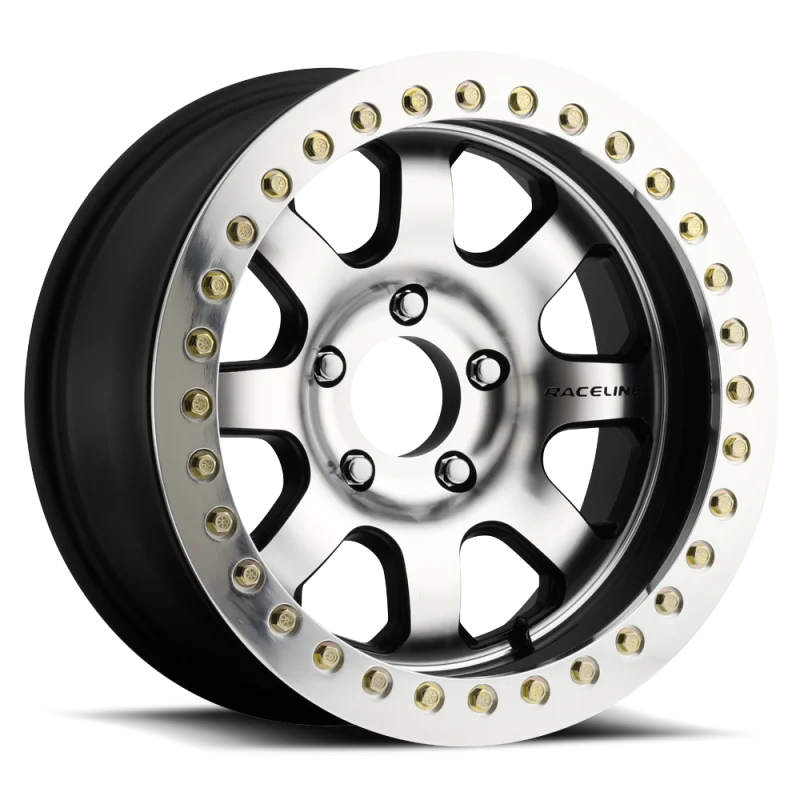 Raceline RT260 Avenger 17x8.5in/6x135 BP/-32mm Offset/87.1mm Bore - Black & Machined Beadlock Wheel