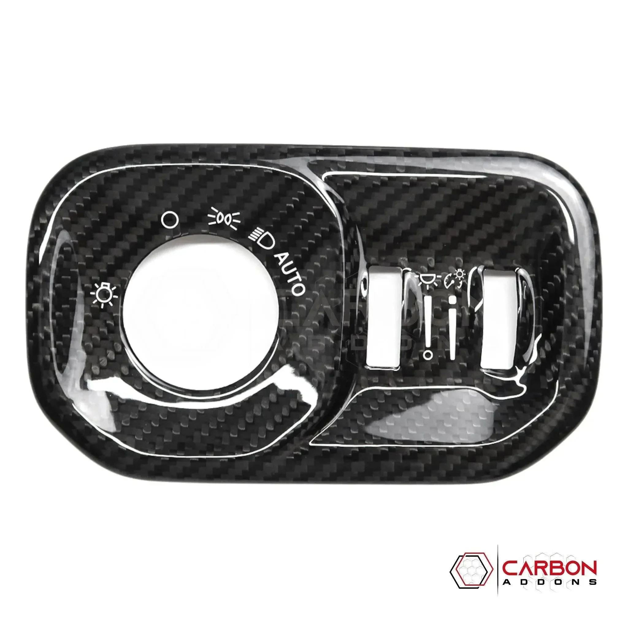 RAM 1500/TRX/RHO 2019+ Headlight Control Trim Hard Carbon Fiber Cover
