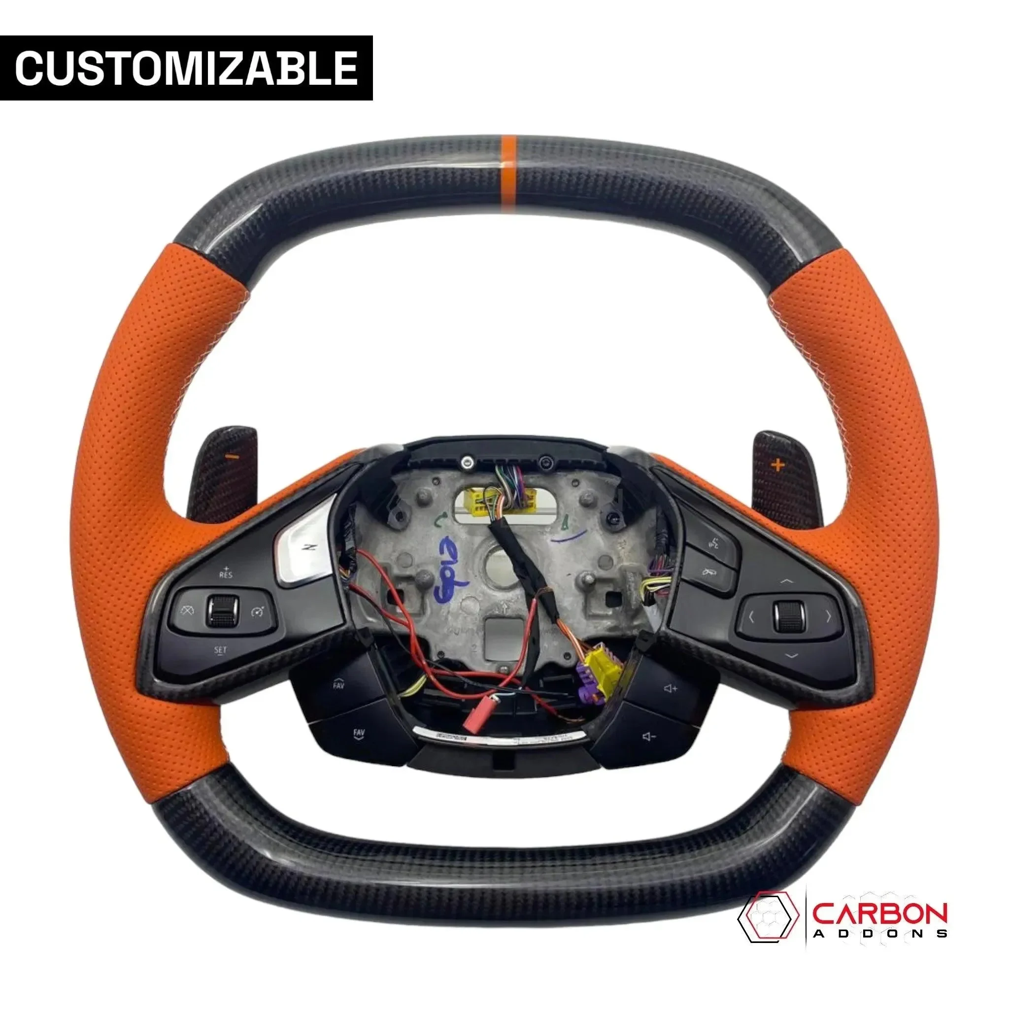 [Complete/Heated] C8 Corvette 2020+ Customizable Carbon Fiber Steering Wheel