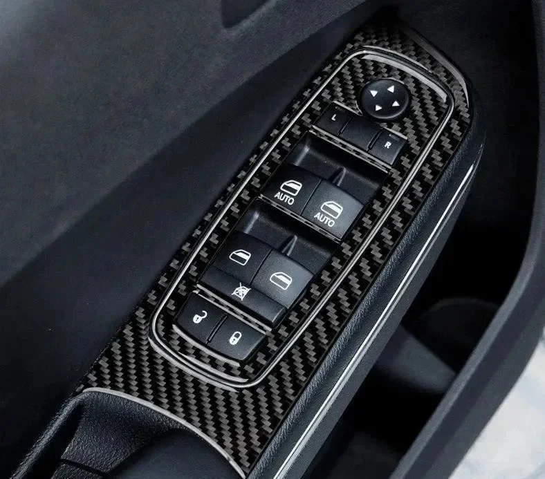 Dodge Charger 2015-2023 Carbon Fiber Window Control Trim Overlay