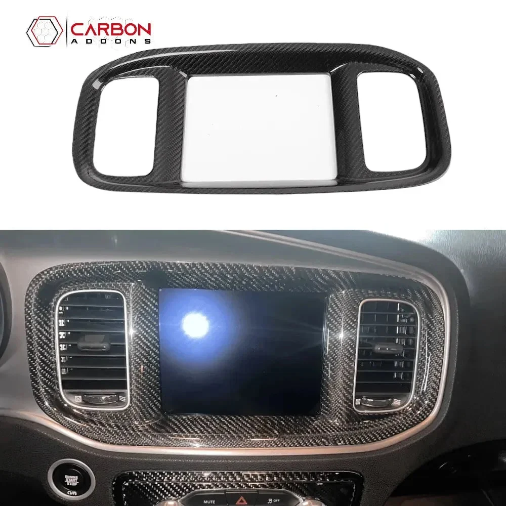 Dodge Charger 2015-2023 Real Carbon Fiber Dashboard Radio Trim Cover