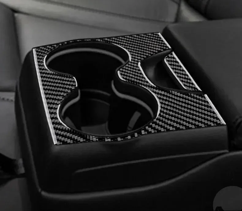 Dodge Charger 2015-2023 Real Carbon Fiber Rear Seat Center Armrest Trim Overlay