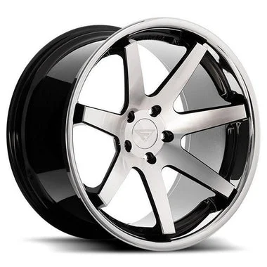 Ferrada Wheels FR1 Machine Black / Chrome Lip 22x9 5x114 ET35 73.1 Mid Concavity