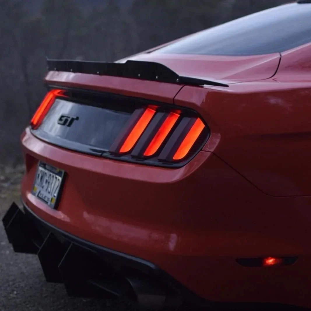 GT Small Spoiler Wicker Bill Rear Spoiler Extension for 2015–2023 Ford Mustang (Lexan)